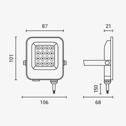 LED SMD Floodlight Black Body IP65