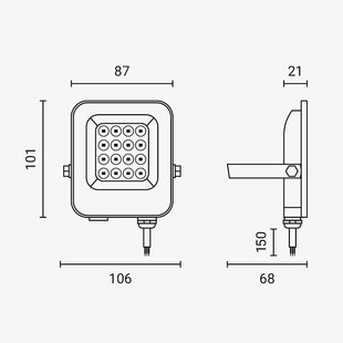 LED SMD Floodlight Black Body IP65