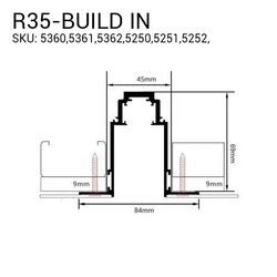 Track System Three-Phase R35 Build-in - White