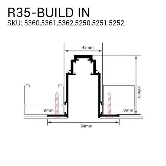 Optonica Track System Three-Phase R35 Build-in - Solución de iluminación ideal para cualquier espacio