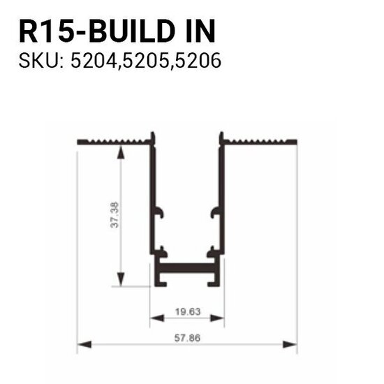 Optonica Track System Three-Phase R15 Build-in - Ideal für moderne Beleuchtungslösungen