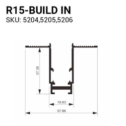 Track System Three-Phase R15 Build-in - Schwarz
