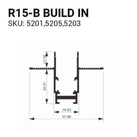 Optonica Track System Three-Phase R15B Build-in - Solución de iluminación versátil para cualquier espacio
