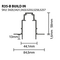 Optonica Built-In Surface Magnetic Track System - R35 Aluminium - Ideal für moderne Beleuchtungslösungen