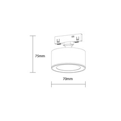 LED Magnetic Downlight 48V 7W 3000K - M05