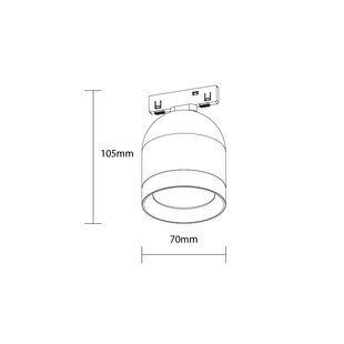 LED Magnetic Downlight with Lens 48V 10W 3000K - M05