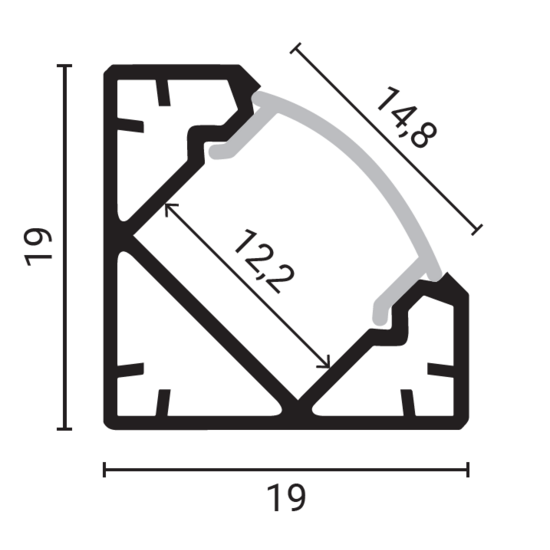 Optonica Aluminium Profile For LED Strip L=2m - Ideal for a sleek finish of your LED strips