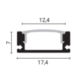 Optonica Aluminium Profile For LED Strip H6mm L=2m - Perfect voor een strakke afwerking van uw LED-strips