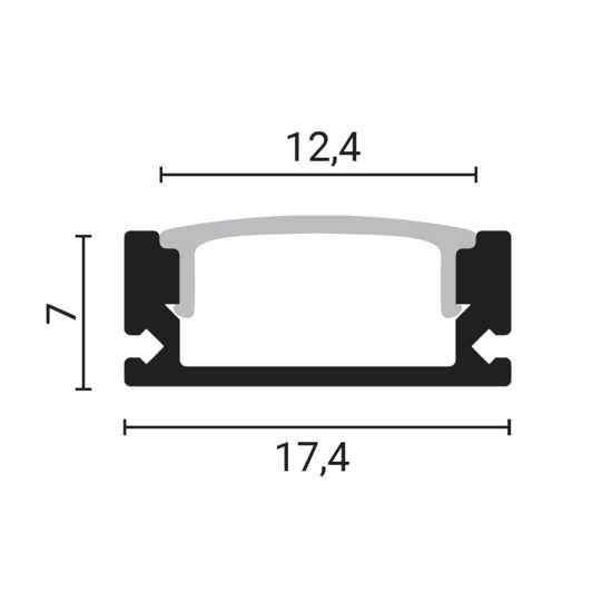 Optonica Aluminium Profile For LED Strip H6mm L=2m - Perfect voor een strakke afwerking van uw LED-strips