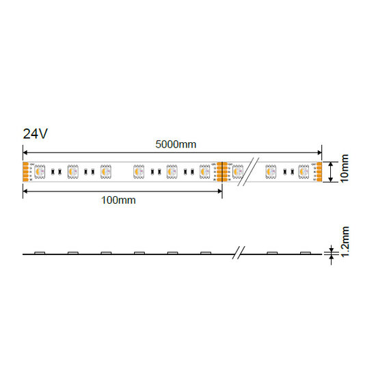 Optonica LED Strip 5050 24V Non-Waterproof - Créez l'ambiance parfaite avec un éclairage RGBWW