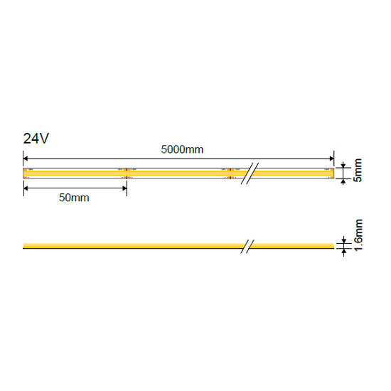 Optonica LED COB Strip 24V 10W - Parfait pour un éclairage d'ambiance