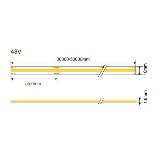 Optonica LED COB Strip 48V 6W Milky - Ideal para crear un ambiente cálido