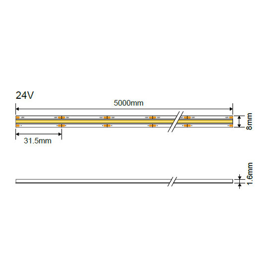 Optonica LED COB Strip 24V 512 LEDs - Crea la atmósfera perfecta con luz blanca cálida