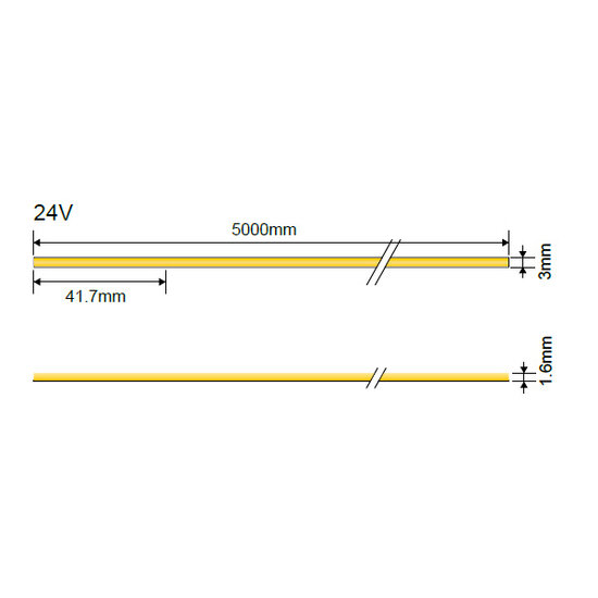 Optonica LED Strip COB Slim 3mm 24V 7W 384LED/M - Perfect voor sfeervolle verlichting