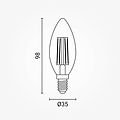 Optonica LED CANDLE C35 E14 6W FILAMENT - Warm wit licht voor een gezellige sfeer