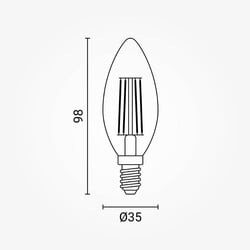 LED CANDLE C35 E14 6W FILAMENT