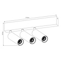 Fantasia OUTLET - Plafonnier LED Lopal, 3 spots orientables, noir aluminium, 3x4W LED COB 2700K, 360 lumen, dimmable, 270x137x25mm