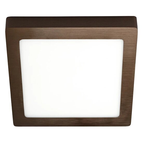 Fantasia Fluke, plafón LED cuadrado en bronce cepillado, 18 W, 3000 K blanco cálido, 23,5 cm