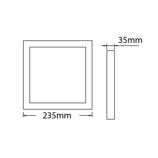 Fantasia Fluke square LED ceiling light in brushed bronze, 18 W, 3000 K warm white, 23.5 cm