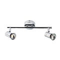 Fantasia OUTLET - Rivera plafón de techo 2 luces cromo, GU10 LED 5W regulable 2700K, IP44 resistente a la humedad, 400 lúmenes