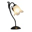 Fantasia OUTLET - Lampe de table Colorado en acier et verre, coloris rouille avec verre ambre, douille E14, hauteur 320 mm, diamètre 140 mm