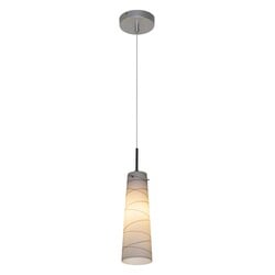 OUTLET - Gylia pendant lamp, white glass with motif, E27 fitting