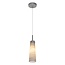 Fantasia OUTLET - Gylia Hängelampe mit weißem Glasschirm mit Motiv, Baldachin aus gebürstetem Stahl, E27-Fassung, 93 x 1200 mm, IP20