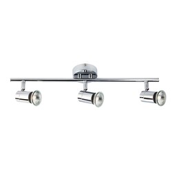 OUTLET - Rivera Balken-Deckenleuchte 3xGU10 5W dimmbar LED Chrom IP44