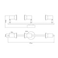 Fantasia OUTLET - Rivera Balken-Deckenleuchte mit 3x GU10 5W dimmbarer LED, 400 Lumen, 2700K, Chrom Aluminium, IP44, 475 x 120 mm