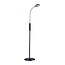 Fantasia OUTLET - Lámpara de pie Safrane con brazo ajustable, negro-cromo, LED 5W 400 lúmenes 3000K blanco cálido, altura 1200-1400mm, IP20
