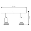 Fantasia OUTLET - Rune lámpara de techo cuadrada con 4 focos GU10 orientables, acero cepillado, bombillas incluidas, 200x200x150 mm