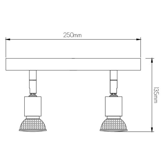 Fantasia OUTLET - Rune Deckenleuchte quadratisch mit 4 schwenkbaren GU10-Spots, gebürsteter Stahl, Lampen inklusive, 200x200x150 mm