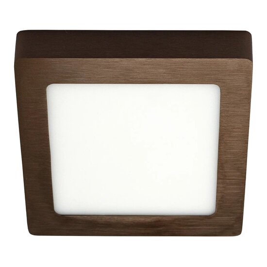 Fantasia FLUKE plafonnier carré, finition bronze brossé, LED intégrée 12W, 3000K blanc chaud, 17,5 cm