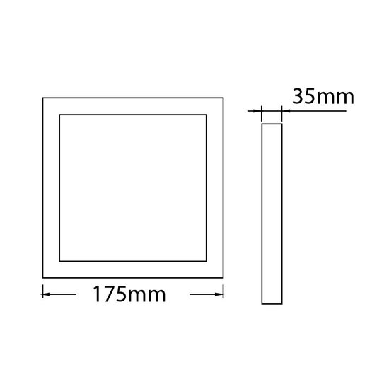 Fantasia FLUKE square ceiling lamp, brushed bronze finish, 12W integrated LED, 3000K warm white, 17.5 cm