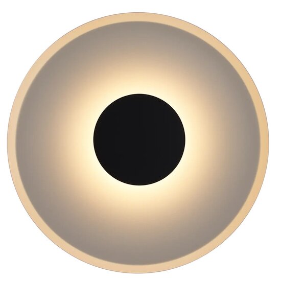 Fantasia ENSO LED wandlamp, Ø50 cm, geborsteld aluminium zwart / grijs, 2700K warm wit