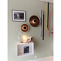 Fantasia ENSO LED wandlamp, Ø35 cm, geborsteld aluminium zwart / brons, 2700K warm wit