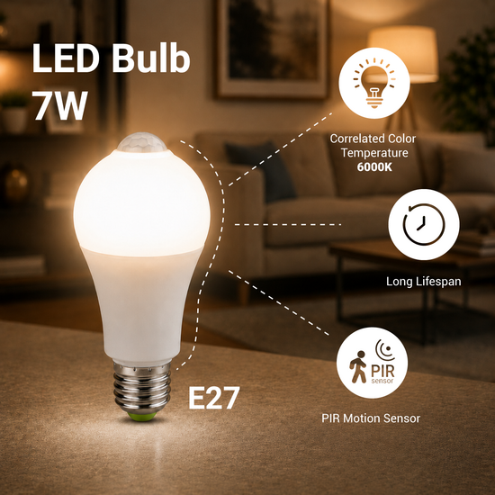 Optonica LED Bulb 7W E27 With PIR Motion Sensor - Iluminación inteligente con detección de movimiento