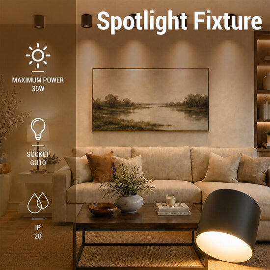 Optonica Spotlight Fixture Black - Iluminación perfecta para cualquier espacio