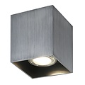 Fantasia BABAR plafondlamp in geborsteld staal, vierkante vorm, voor 1x GU10 (excl. lichtbron, max 50W), IP20