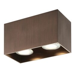 BABAR plafondlamp geborsteld brons vierkant 2x GU10