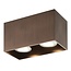 Fantasia BABAR vierkante plafondlamp geborsteld brons, 2x GU10 excl. (max 50W), IP20, 220-240V