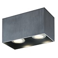 Fantasia Babar Deckenleuchte, gebürsteter Stahl, eckig, 2x GU10 exkl. (max. 50W pro Lampe), IP20, 165 x 82,5 x 95 mm