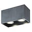 Fantasia Babar plafón, acero cepillado, cuadrado, 2x GU10 no incl. (máx. 50W por bombilla), IP20, 165 x 82,5 x 95 mm