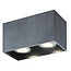 Fantasia Babar plafondlamp, geborsteld staal, vierkant, 2x GU10 excl. (max 50W per lamp), IP20, 165 x 82,5 x 95 mm
