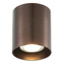 BABAR plafondlamp geborsteld brons, rond, GU10