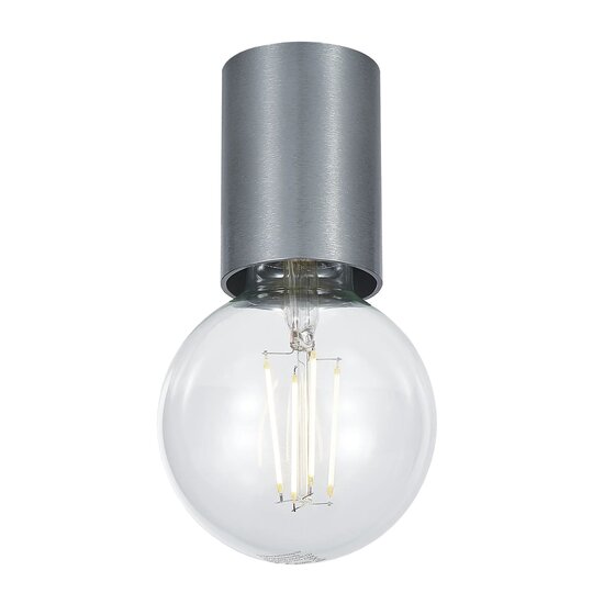 Fantasia BABU plafondlamp geborsteld staal, Ø56x90 mm, 1x E27 fitting (lichtbron niet inbegrepen), IP20, 220-240V