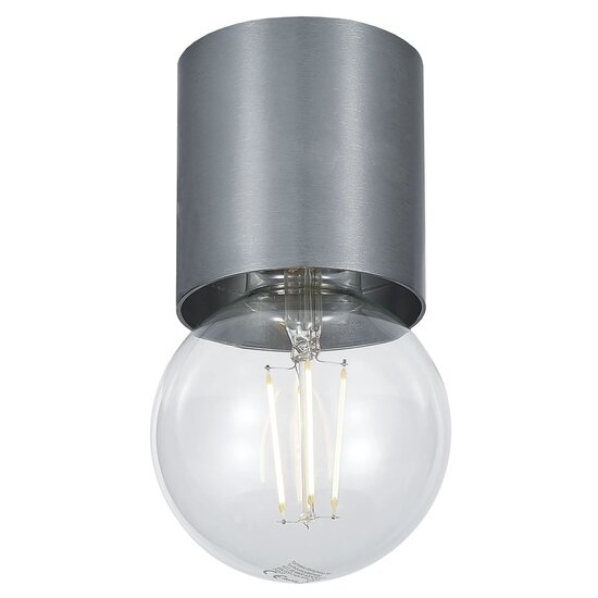 Fantasia BABU ceiling light in brushed steel, Ø80 x H84 mm, E27 socket (bulb excl.), IP20.