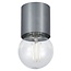 Fantasia BABU plafondlamp in geborsteld staal, Ø80 x H84 mm, E27-fitting (excl. lichtbron), IP20.