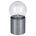 Fantasia BABU table lamp in brushed steel, Ø80x84 mm, E27 socket max 40W, IP20, bulb not included