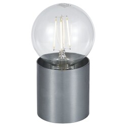 BABU tafellamp geborsteld staal, E27 fitting